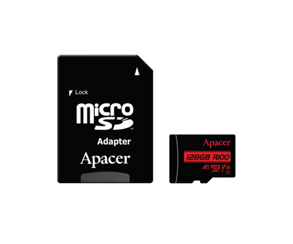 Apacer R100 MicroSDXC UHS-1 U3 V30 A2 128GB Class 10 Memory Card #AP128GMCSX10UB-R