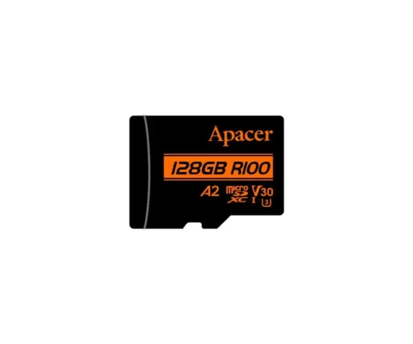 Apacer R100 MicroSDXC UHS-1 U3 V30 A2 128GB Class 10 Memory Card #AP128GMCSX10UB-R