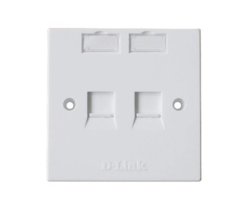 D-Link White Double Face Plate (KEYSTONE JACK, SQUARE) #NFP-0WHI21