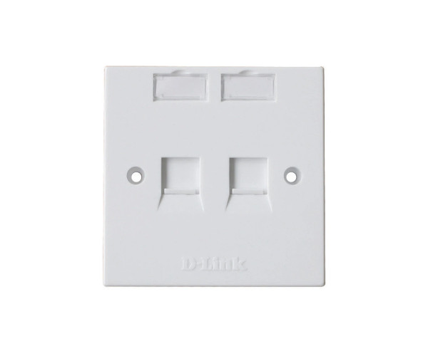 D-Link White Double Face Plate (KEYSTONE JACK, SQUARE) #NFP-0WHI21