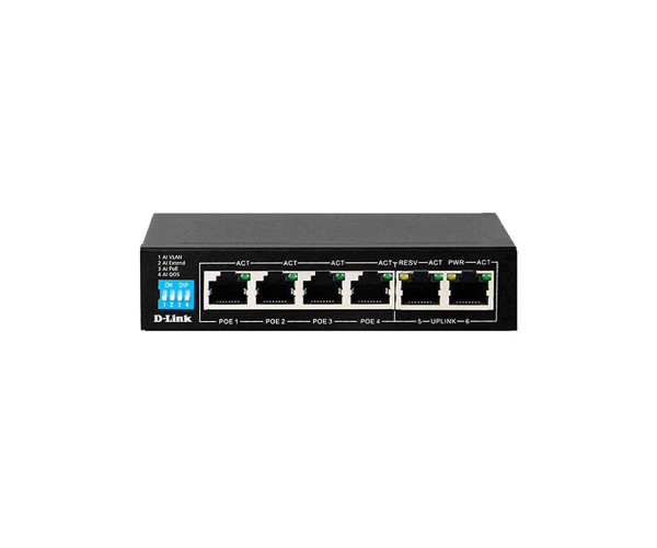 D-Link DES-F1006P-E 6 Port Unmanaged PoE Switch