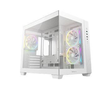 DeepCool CG330 3F WH Panoramic Glass Panels Dual Chamber M-ATX Case