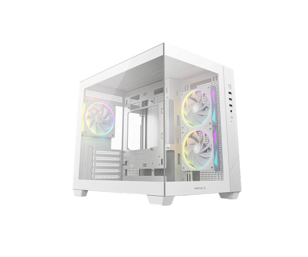 DeepCool CG330 3F WH Panoramic Glass Panels Dual Chamber M-ATX Case