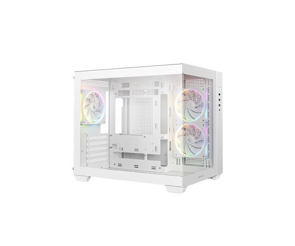 DeepCool CG330 3F WH Panoramic Glass Panels Dual Chamber M-ATX Case