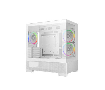 DeepCool CG380 3F WH Panoramic Dual Tempered Glass M-ATX Case