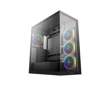 DeepCool CG580 4F V2 Panoramic Glass Panels Single Chamber ATX Fishtank Case with 4 ARGB PWM Fans