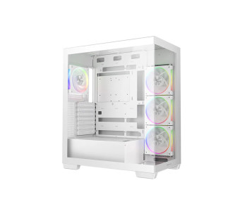 DeepCool CG580 4F V2 WH Panoramic Glass Panels Single Chamber ATX Fishtank Case with 4 ARGB PWM Fans