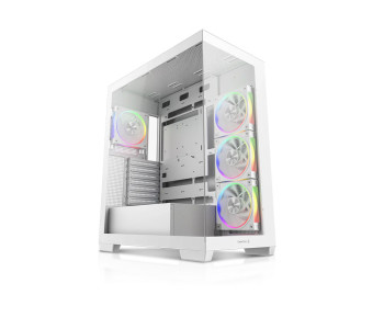 DeepCool CG580 4F V2 WH Panoramic Glass Panels Single Chamber ATX Fishtank Case with 4 ARGB PWM Fans