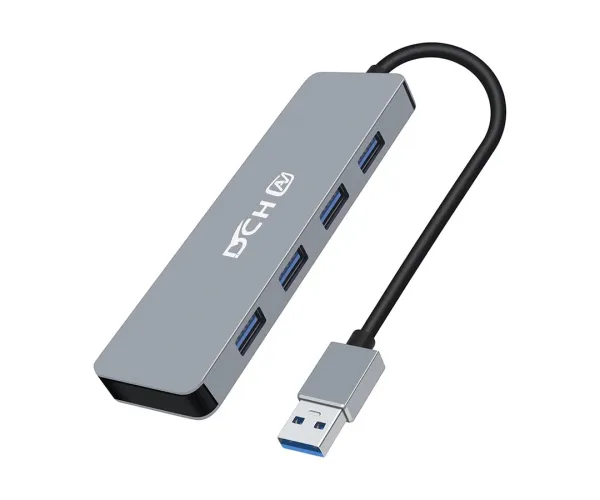 Dtech DCH-2947 USB Male to Quad USB 3.0 Female Grey HUB