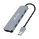 Dtech DCH-2947 USB Male to Quad USB 3.0 Female Grey HUB