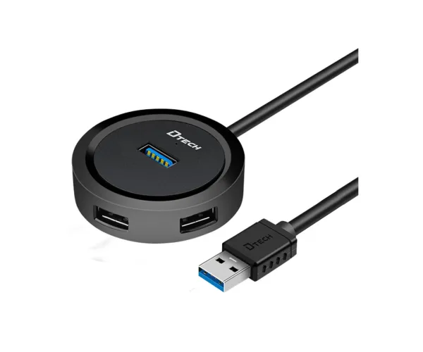 Dtech DT-3309 USB3.0 4Port 1.2 Meter Black Hub