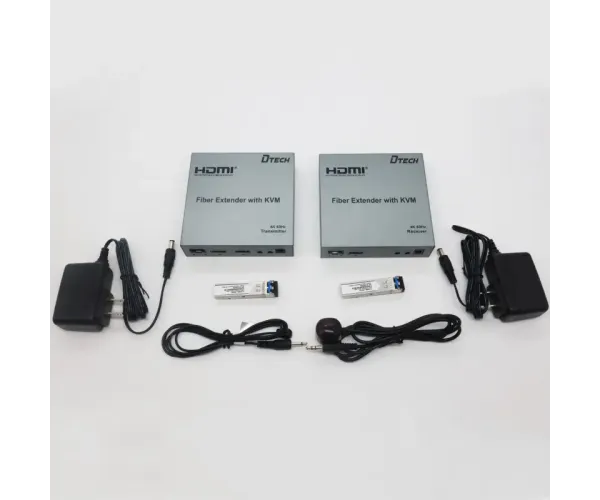 Dtech DT-7460 HDMI RS232 Fiber KVM Extender 20KM with IR 