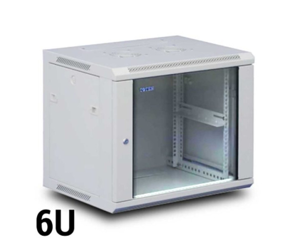 TOTEN 6U Wall Mount Server Cabinet (Glass Door)