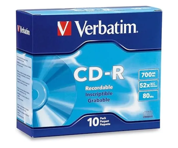 VERBATIM CD-R 700MB 10PK SLIM CASE