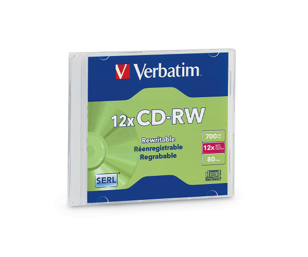 VERBATIM CD-RW 700MB 12X 10PK SLIM CASE