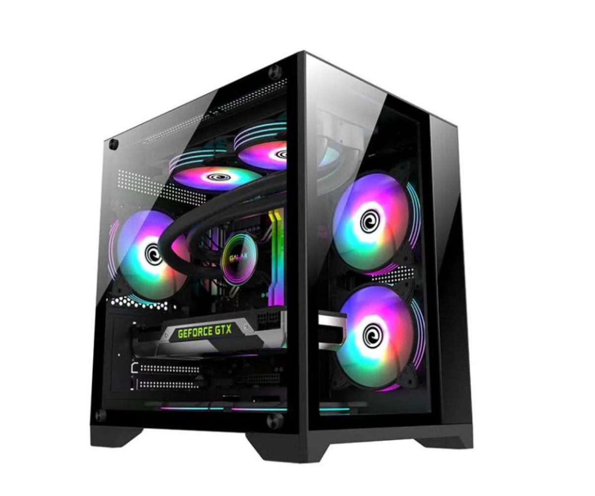 Wintech SKYVIEW X2 BK M-ATX Gaming Case with 7 ARGB Fan