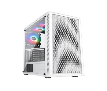 PC Power Dark Flow Mesh Elite White Mid Tower ATX Gaming Case