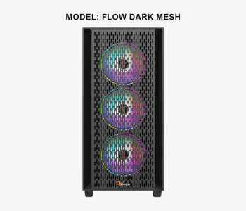 PC Power Flow Dark Mesh Desktop Gaming Casing