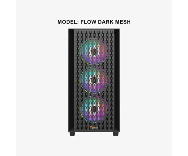 PC Power Flow Dark Mesh Desktop Gaming Casing