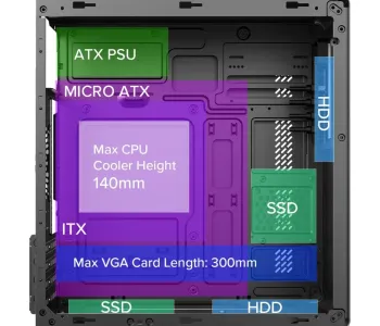 Pc Power PC401 mini ATX Desktop Casing with Power Supply