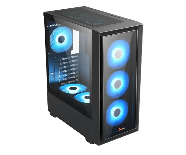 PC Power Crystal Glass V3 BK ATX Desktop Gaming Casing