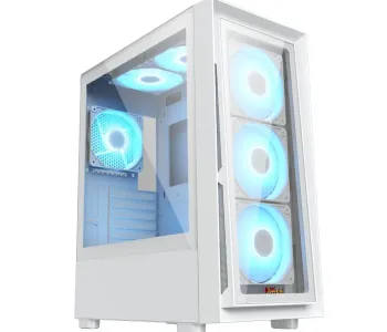 PC Power Crystal Glass V3 WH ATX Desktop Gaming Casing