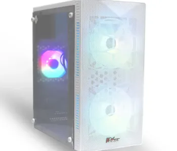 PC Power PP-X2603 WH Micro-Atx Shattered Web Mesh Computer Case