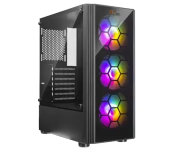PC POWER SPIDER WEB CRYSTAL Black ATX Gaming Casing 