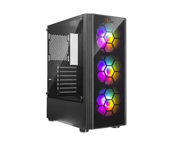 PC POWER SPIDER WEB CRYSTAL Black ATX Gaming Casing 