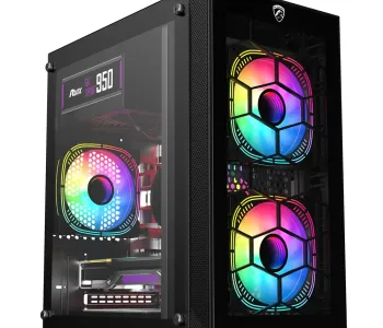 PC Power Spider Web Crystal Mini BK With 230W PSU & 3 FANS Gaming Case
