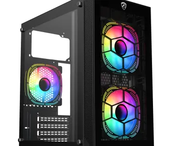 PC Power Spider Web Crystal Mini BK With 230W PSU & 3 FANS Gaming Case