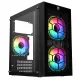 PC Power Spider Web Crystal Mini BK With 230W PSU & 3 FANS Gaming Case