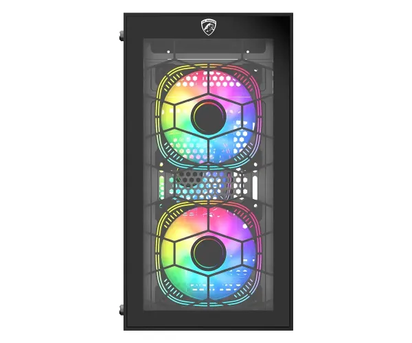 PC Power Spider Web Crystal Mini BK With 230W PSU & 3 FANS Gaming Case