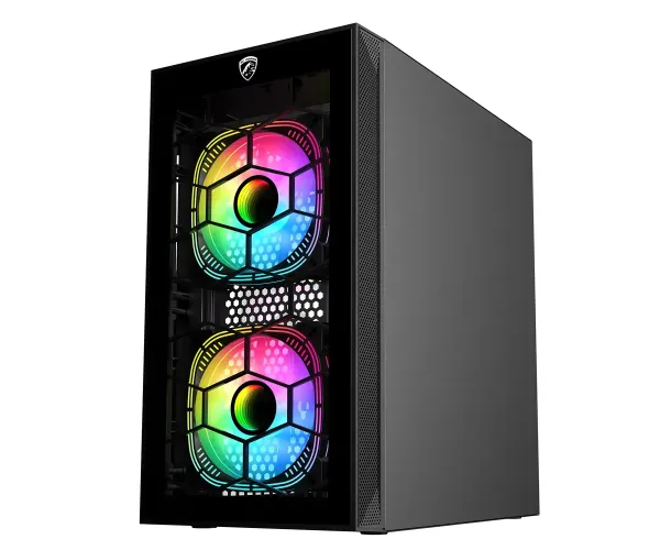 PC Power Spider Web Crystal Mini BK With 230W PSU & 3 FANS Gaming Case