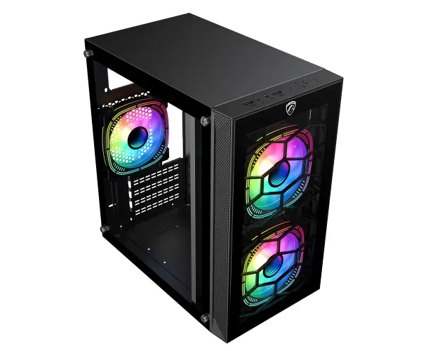 PC Power Spider Web Crystal Mini BK With 230W PSU & 3 FANS Gaming Case