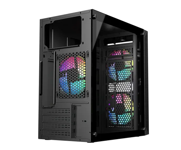 PC Power Spider Web Crystal Mini BK With 230W PSU & 3 FANS Gaming Case