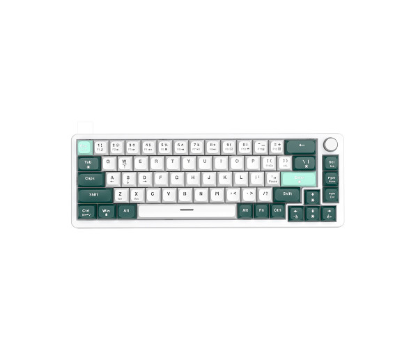 PC Power K68 TRI-MODE Keyboard (Keycap White, Green, Cyan) 