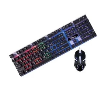 PC Power L001A & N105 Rainbow Glow Keyboard Black