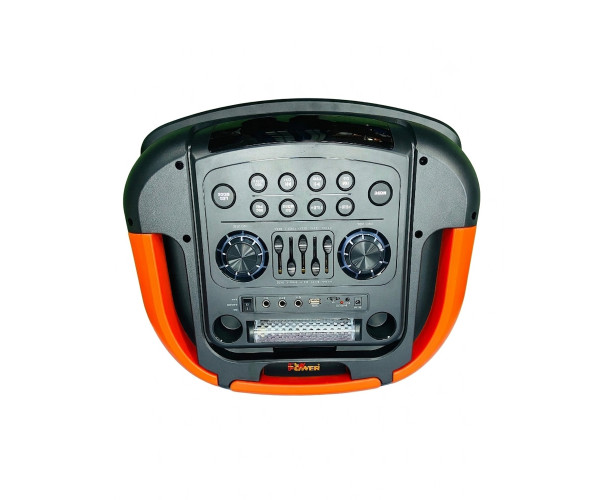 PC POWER TTD-8804 PORTABLE TROLLY SPEAKER (USB/SD, BT, 2 WIRELESS MIC, REMOTE, FM, RGB LIGHT)