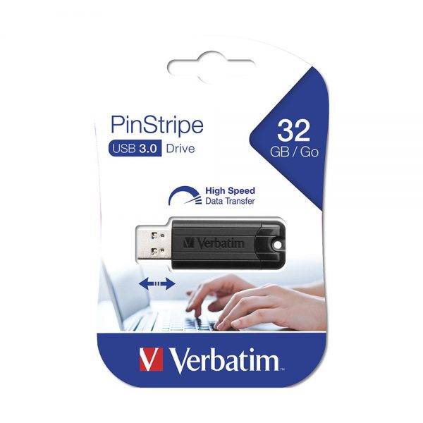 Verbatim Store'n'Go Pinstripe USB 3.0 Drive 32GB (Black)