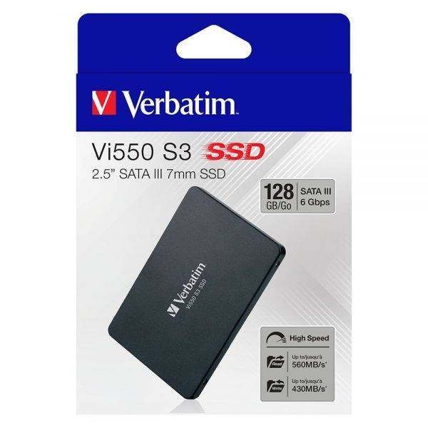 Verbatim 49350 128GB Vi550 SATA III 2.5” Internal SSD 49350 packaging flat min