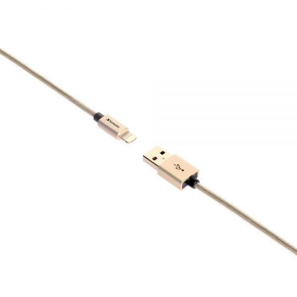 Verbatim 64990 120cm Metallic Step-up Lightning Cable Gold 64990 c min