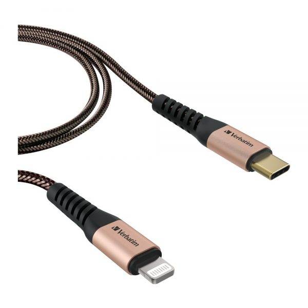 Verbatim 66049 Sync & Charge Tough Max Type C to Lightning Cable - Gold 66049 cg e min