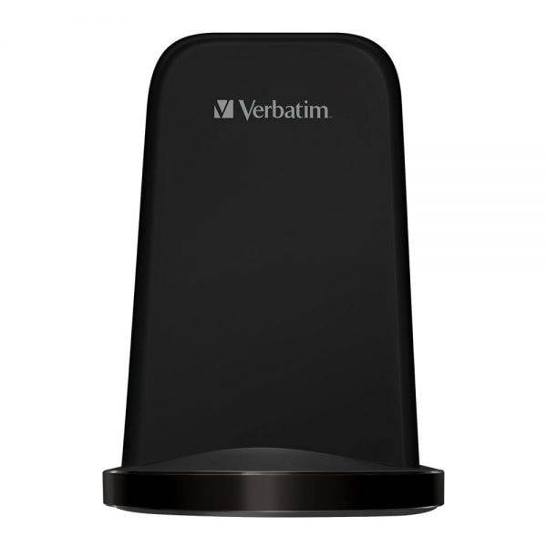 Verbatim 66096 15W Dual Coil Wireless Charger Stand - Black 66096 a min