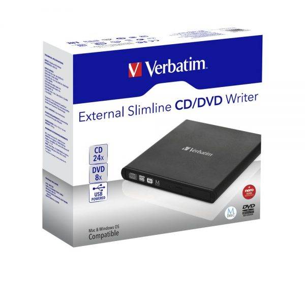 Verbatim 98938 External DVD Burner w/M-Disc for PC and MAC 98938 global 3d min