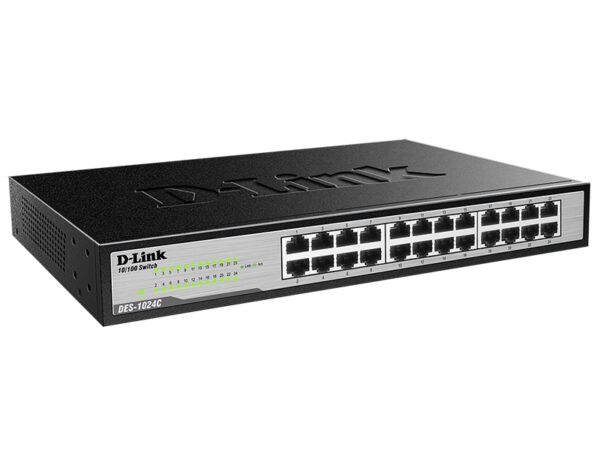 D-LINK DES-1024C 24-Port 10/100 Mbps Unmanaged Switch DES 1024C A1 side