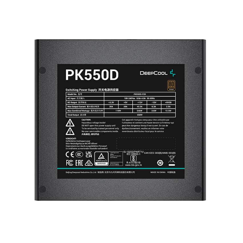 DEEPCOOL PK550D 80 PLUS BRONZE 550W POWER SUPPLY Deepcool PK550D 03